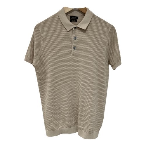 Pre-owned Massimo Dutti Polo Shirt In Beige
