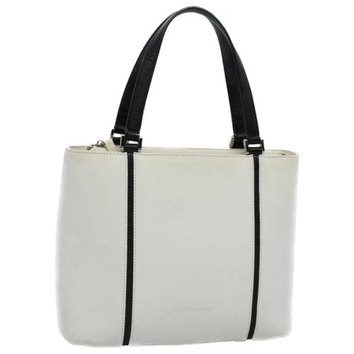 Pre-owned Burberry Leather Tote In White