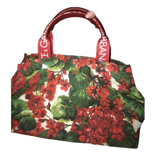 Pre-owned Dolce & Gabbana Linen Tote In Red
