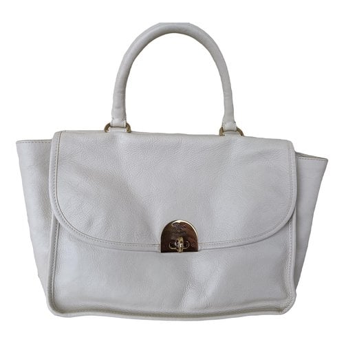 Pre-owned Il Bisonte Leather Handbag In White