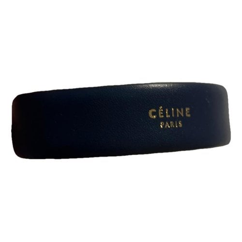 Pre-owned Celine Leather Bracelet In Navy