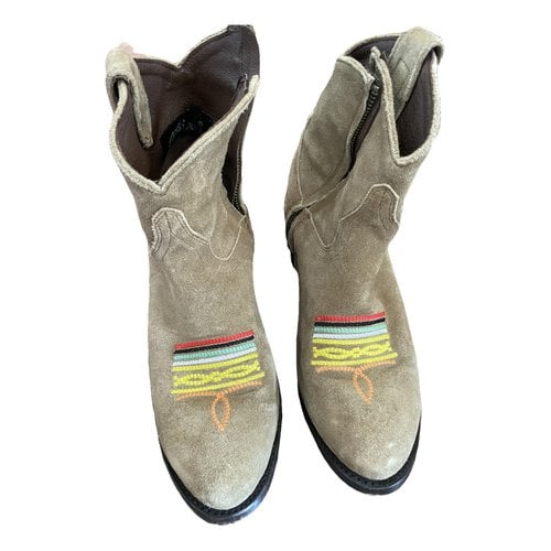Pre-owned Mexicana Cowboy Boots In Camel