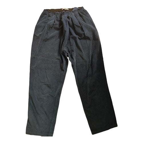 Pre-owned Pomandère Straight Pants In Blue