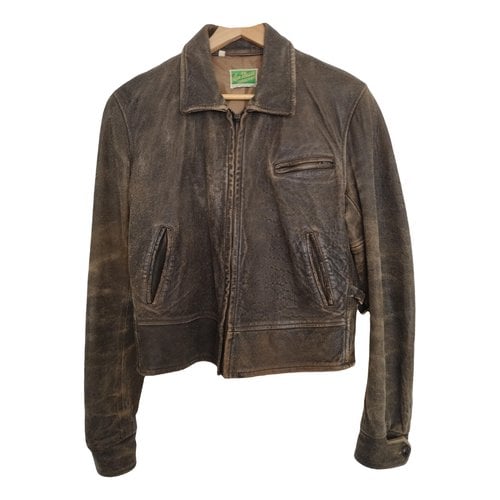 Pre-owned Levi's Leather Jacket In Brown