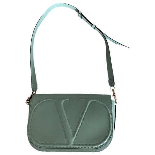 Pre-owned Valentino Garavani Vlogo Leather Crossbody Bag In Green