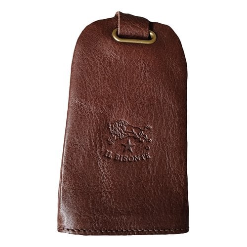 Pre-owned Il Bisonte Leather Key Ring In Brown