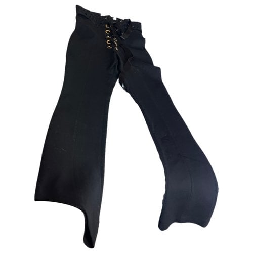 Pre-owned Francesco Scognamiglio Wool Straight Pants In Black