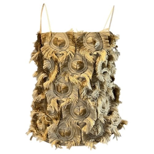 Pre-owned Max Mara Atelier Silk Camisole In Camel