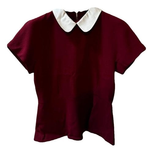 Pre-owned Max & Co Wool T-shirt In Burgundy