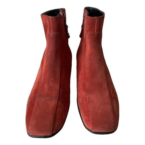 Pre-owned Prada Boots In Red