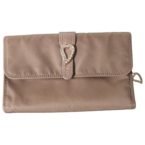 Pre-owned Lancaster Linen Clutch In Brown