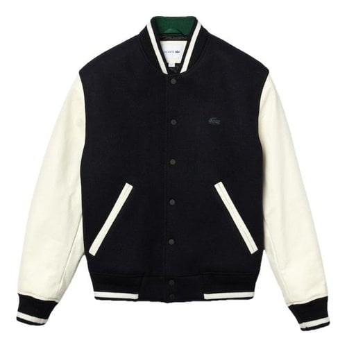 Pre-owned Lacoste Leather Jacket In Navy