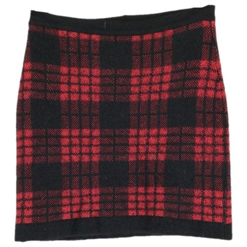 Pre-owned Balmain Wool Mini Skirt In Red