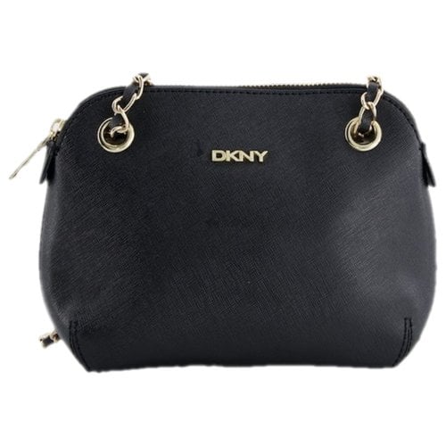 Pre-owned Dkny Leather Crossbody Bag In Black