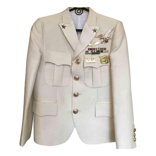 Pre-owned Dsquared2 Wool Blazer In White