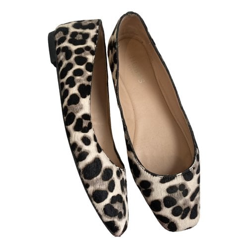 Pre-owned Hobbs Faux Fur Ballet Flats In Multicolour