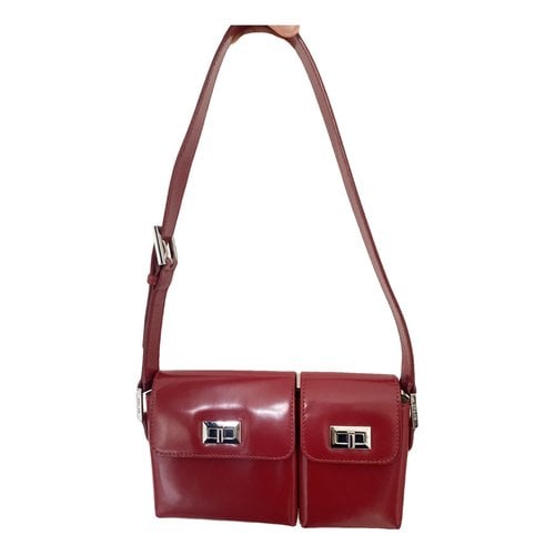 Pre-owned By Far Billy Leather Handbag In Red