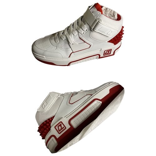 Pre-owned Christian Louboutin Leather High Trainers In White
