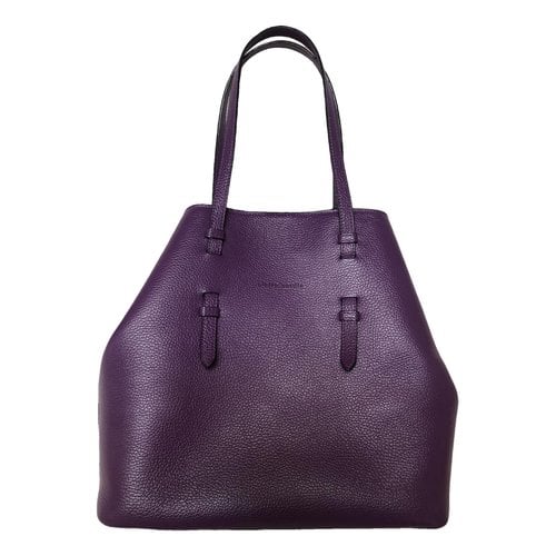 Pre-owned Pierre Cardin Leather Handbag In Purple