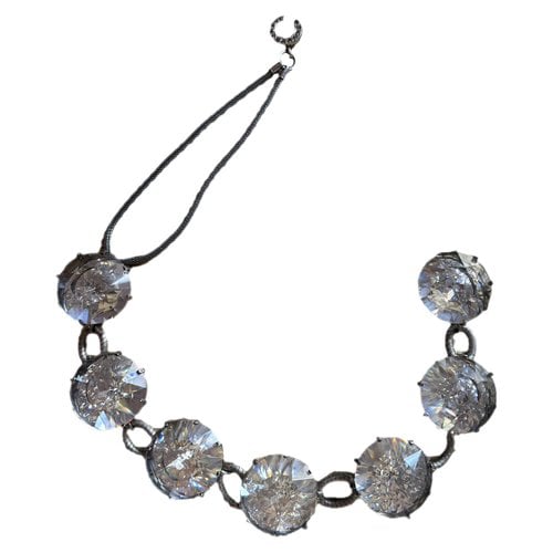 Pre-owned Lanvin Crystal Necklace In Silver