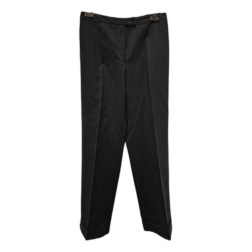Pre-owned Moschino Wool Trousers In Anthracite