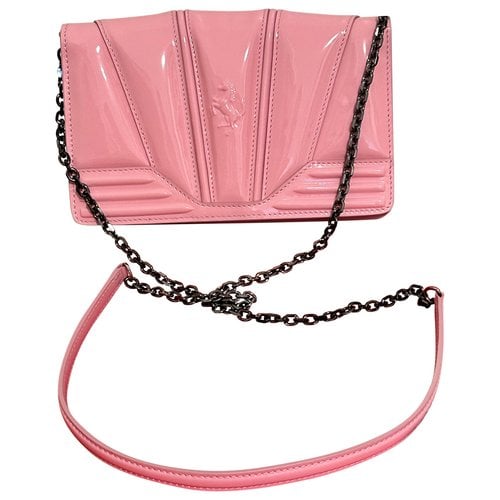 Pre-owned Ferrari Patent Leather Clutch Bag In Pink