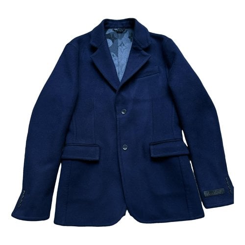 Pre-owned Louis Vuitton Wool Coat In Blue