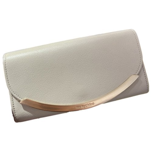 Pre-owned See By Chloé Leather Wallet In Beige
