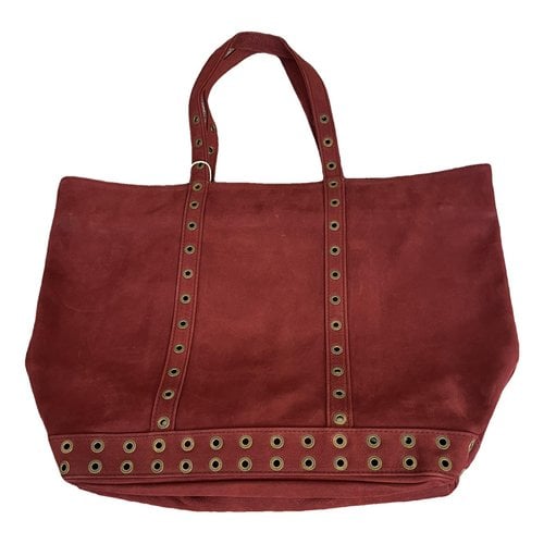 Pre-owned Vanessa Bruno Cabas Leather Tote In Burgundy