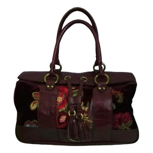 Pre-owned Just Cavalli Leather Handbag In Burgundy