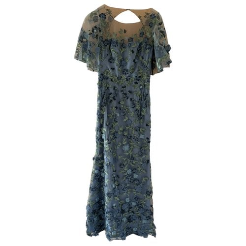 Pre-owned Marchesa Notte Maxi Dress In Blue