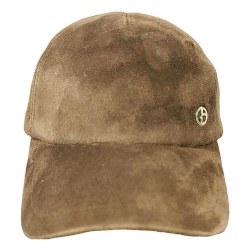 Pre-owned Giorgio Armani Leather Hat In Brown