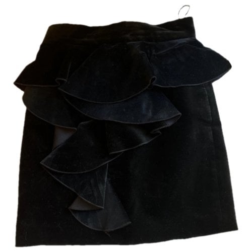 Pre-owned Balmain Velvet Mini Skirt In Black