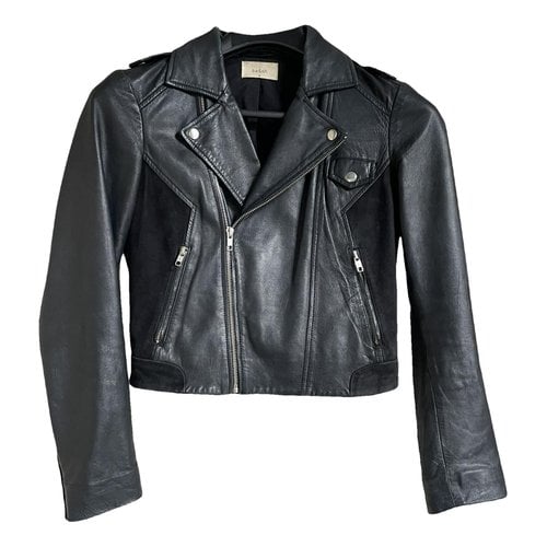 Pre-owned Ba&sh Leather Biker Jacket In Black