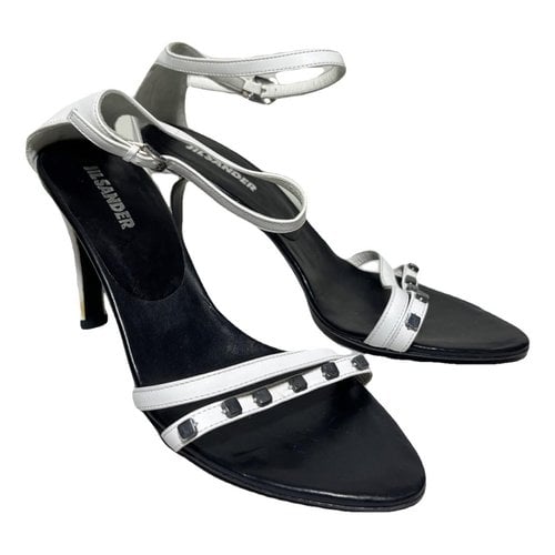 Pre-owned Jil Sander Leather Sandals In White