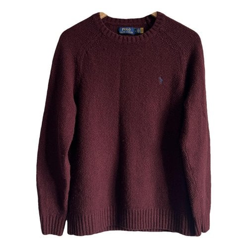 Pre-owned Polo Ralph Lauren Wool Sweatshirt In Burgundy