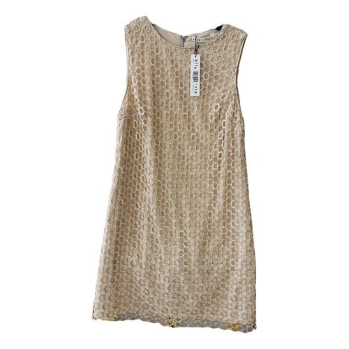 Pre-owned Alice And Olivia Silk Mini Dress In Gold