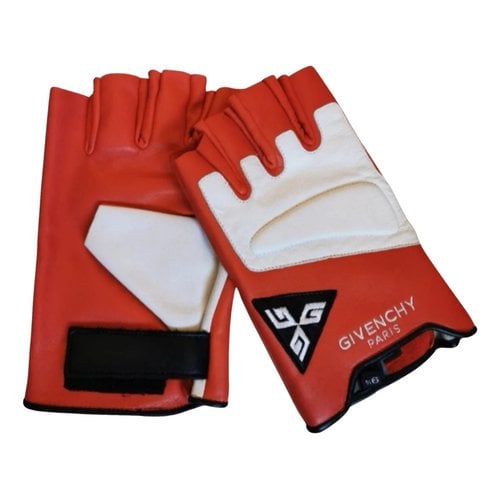 Pre-owned Givenchy Leather Gloves In Red