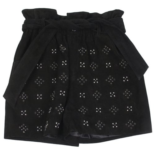 Pre-owned Claudie Pierlot Leather Shorts In Black