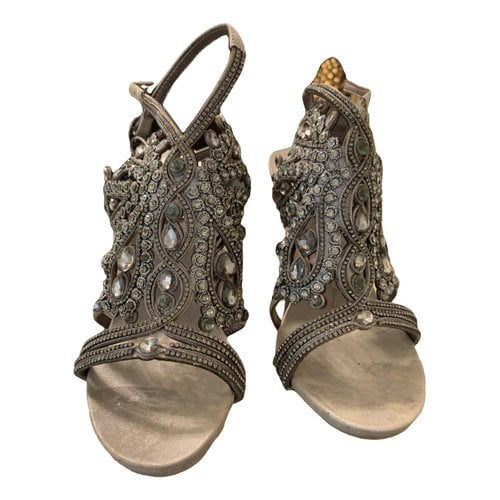 Pre-owned Alma En Pena Glitter Sandals In Silver