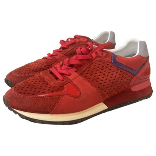 Pre-owned Louis Vuitton Run Away Leather Low Trainers In Red