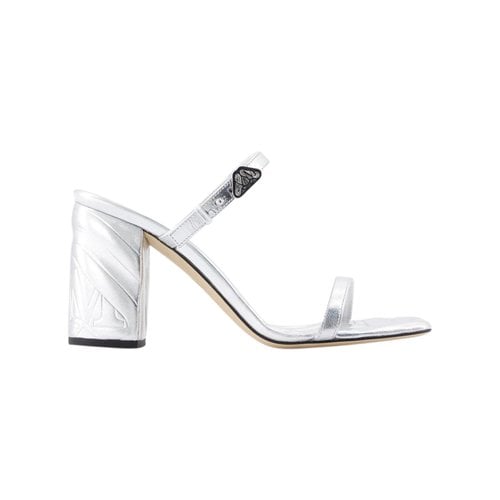 Pre-owned Alexander Mcqueen Leather Sandal In Silver