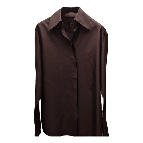 Pre-owned Gucci Silk Blouse In Anthracite