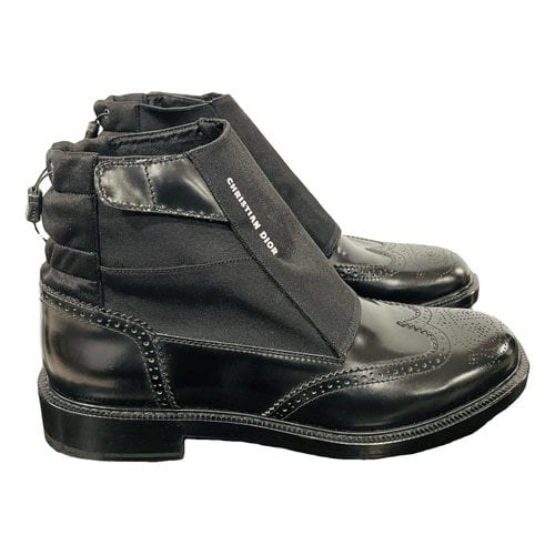 Pre-owned Dior Leather Boots In Black