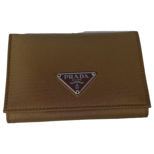 Pre-owned Prada Cloth Wallet In Brown