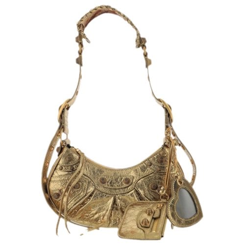 Pre-owned Balenciaga Le Cagole Leather Handbag In Gold