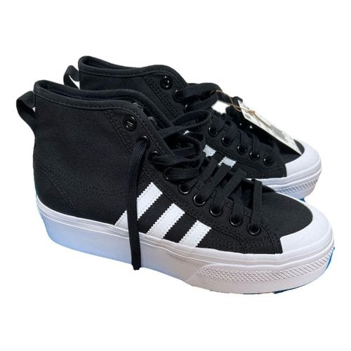 Pre-owned Adidas Originals Cloth Trainers In Black