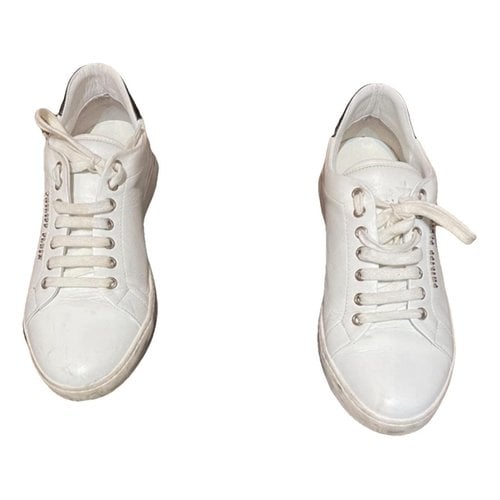 Pre-owned Philipp Plein Leather Lace Ups In White