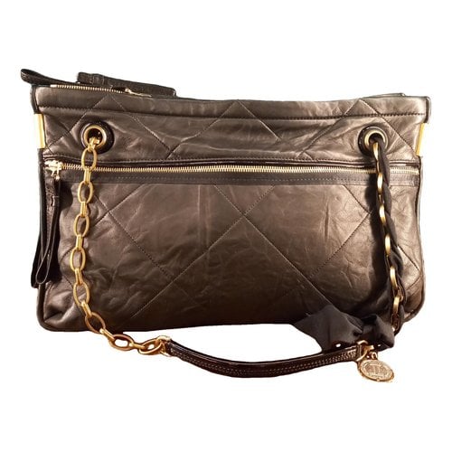 Pre-owned Lanvin Amalia Leather Handbag In Black