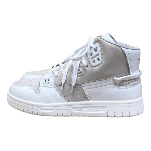 Pre-owned Acne Studios Leather High Trainers In White